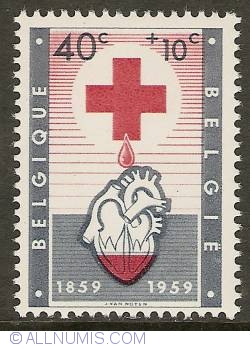 40 + 10 Centimes 1959 - Red Cross