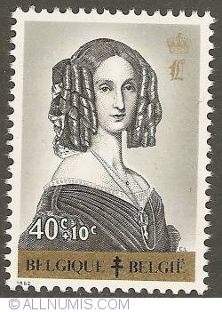 40 + 10 Centimes 1962 - Queen Louise Marie (monogram L)