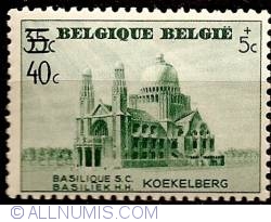 Image #1 of 40 centimes overprint over 35c+5c  1938 -  Basilica of the Holy Heart at Koekelberg