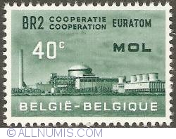 Image #1 of 40 Centimes 1961 - Euratom - Nuclear Reactor BR2 Mol