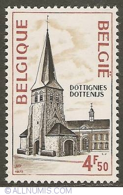 4,50 Francs 1975 - Dottignies - Tower of the old Parish Church