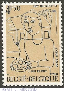4,50 Francs - Constant Permeke - The Farm Lady with the Eggs