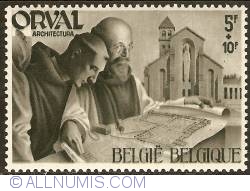 5 + 10 Francs 1941 - Orval Abbey - Monks - Architecture