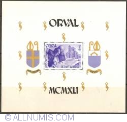 Image #1 of 5 + 15 Francs 1941 - Orval Abbey - Monks - Architecture Souvenir Sheet