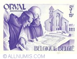 5 + 15 Francs 1941 - Orval Abbey - Monks - Architecture without perforation