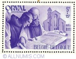 Image #1 of 5 + 15 Francs 1941 - Orval Abbey - Monks - Architecture
