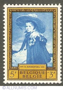 Image #1 of 5 + 3 Francs 1958 - Henri Evenepoel - Henriette with the Big Hat