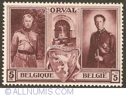 Image #1 of 5 + 5 Francs 1939 - Orval Abbey - King Albert I and King Leopold III