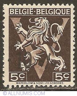 Image #1 of 5 Centimes 1946 BELGIE-BELGIQUE with overprint -10%