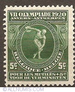 Image #1 of 5+5 Centimes 1920 - Olympic Games Antwerp