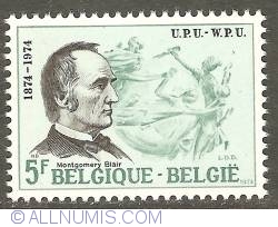 Image #1 of 5 Francs 1974 - Centennial of the U.P.U. - Montgomery Blair