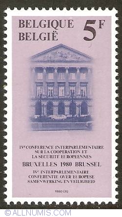 5 Francs 1980 - 4th Interparliamentary Conference about European Collaboration and Safety - Palace of the Nation