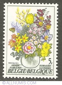 Image #1 of 5 Francs 1980 - Floralies of Ghent - Spring Flowers
