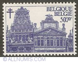 50 + 10 Centimes 1965 - Brussels - Grand Place - Guild Houses