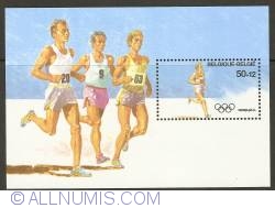 Image #1 of 50 + 12 Francs 1988 - Olympics Seoul - Marathon Souvenir Sheet