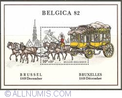 50 + 25 Francs 1982 - Diligence - Belgica '82 Souvenir Sheet