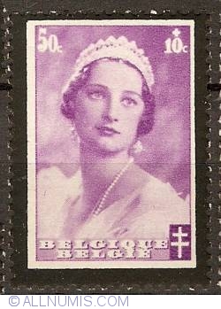50 Centimes + 10 Centimes 1935 - Death of Queen Astrid