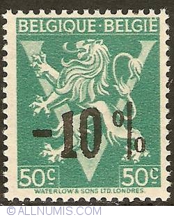 Image #1 of 50 Centimes 1946 BELGIQUE-BELGIE with overprint -10%