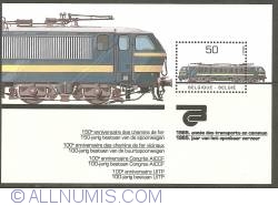 50 Francs 1985 - Year of Public Transport - Souvenir Sheet