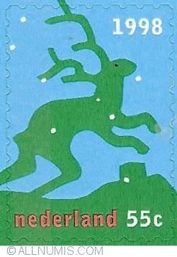 Image #1 of 55 Cent 1998 - December Stamps - Reindeer