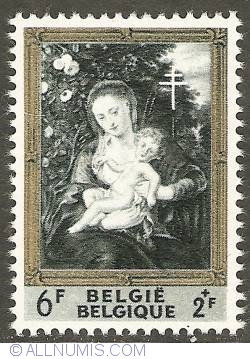 Image #1 of 6 + 2 Francs 1961 - Peter Paul Rubens - The Virgin with the Forget-me-not