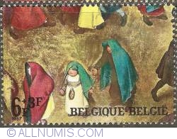 6 + 3 Francs  1967 - Pieter Breughel the Elder - Children's Plays - detail
