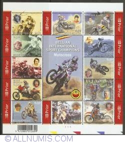 6 Euro 2004 - Belgian Motorcross Champions Souvenir Sheet