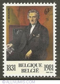 6 Francs 1981 - 150th Anniversary of Belgian Parliament and Dinasty - Etienne Constantin baron de Gerlache