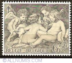 Image #1 of 6+2 Francs 1963 - Peter Paul Rubens drawing Child Jesus, St. John and angels