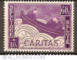 60+10 Centimes 1927 - Caritas - Boat