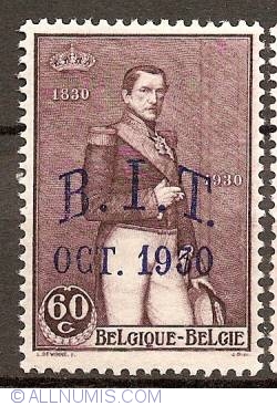 60 Centimes 1930 - Centenary of Belgium with overprint B.I.T.