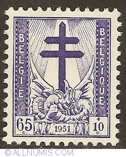 Image #1 of 65 + 10 Centimes 1951 - Fight against tuberculosis