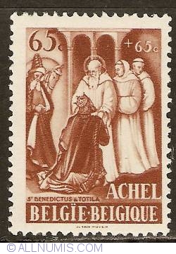 65 + 65 Centimes 1948 - Achel Abbey - St. Benedict
