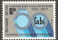 6,50 Francs 1977 - 50th Anniversary of FABI (Federation des Associations Belges d'Ingénieurs Civils et d'Ingénieurs Agronomes )