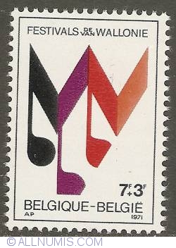 Image #1 of 7 + 3 Francs 1971 - Festival of Wallonia