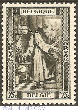 Image #1 of 75 + 75 Centimes 1939 - Orval - Monks preparing medication