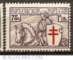 75 Centimes + 15 Centimes 1934 - Knight