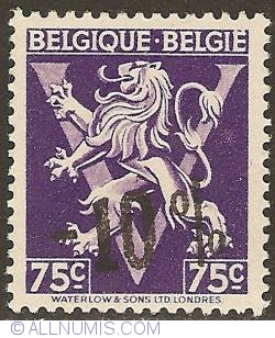 Image #1 of 75 Centimes 1946 BELGIQUE-BELGIE with overprint -10%