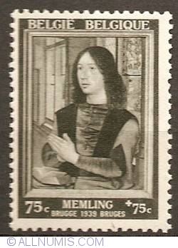 Image #1 of 75+75 Centimes 1939 - Maarten van Nieuwenhove by Hans Memling (1433-1494)