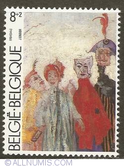 Image #1 of 8 + 2 Francs 1984 - James Ensor - The Strange Masks