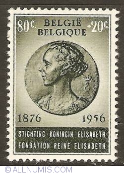 80 + 20 Centimes 1956 - 80th Anniversary of Queen Elisabeth