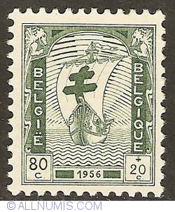 80 + 20 Centimes 1956 - Fight against tuberculosis