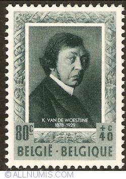 Image #1 of 80 + 40 Centimes 1952 - Karel Van de Woestijne
