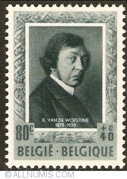 80 + 40 Centimes 1952 - Karel Van de Woestijne