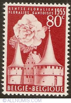 80 Centimes 1955 - Floralies of Ghent - Begonia