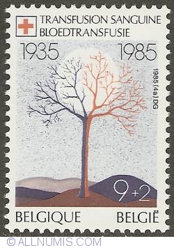 9 + 2 Francs 1985 - Red Cross - Blood Transfusion