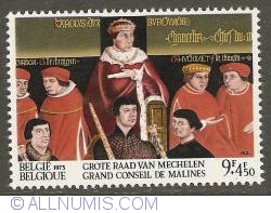 9 + 4,50 Francs 1973 - Great Council of Mechelen