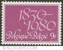 Image #1 of 9 Francs 1980 - 150th Anniversary of Independence of Belgium