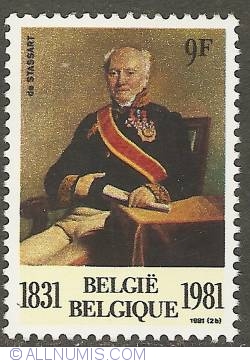 Image #1 of 9 Francs 1981 - 150th Anniversary of Belgian Parliament and Dinasty - Goswin baron de Stassart