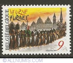 9 Francs 1987 - Procession of Veurne
